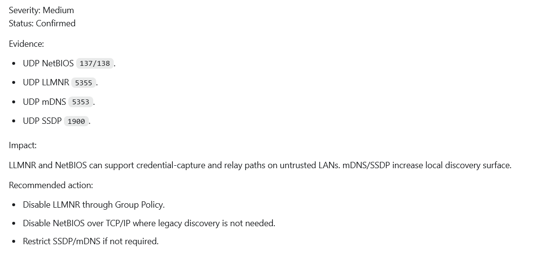 Windows legacy discovery protocol evidence